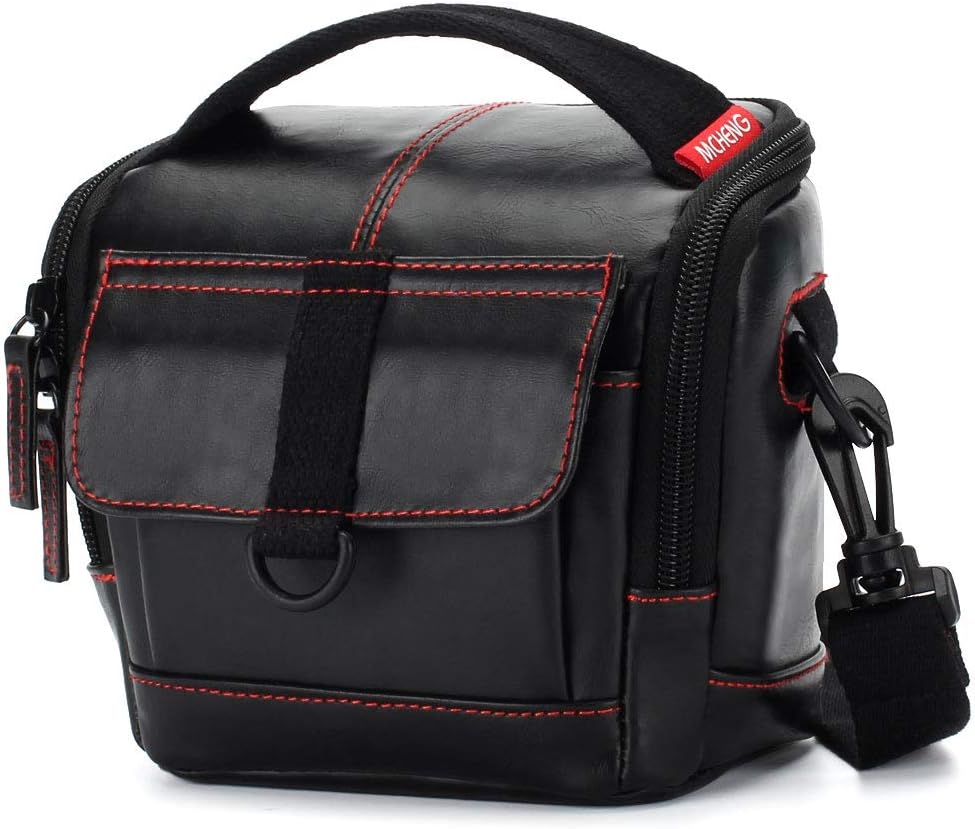 MCHENG Waterproof Shockproof Camera Bag Protective Portable Messenger Camera Case for Canon Nikon Sony Compact System Mirrorless Cameras, Black
