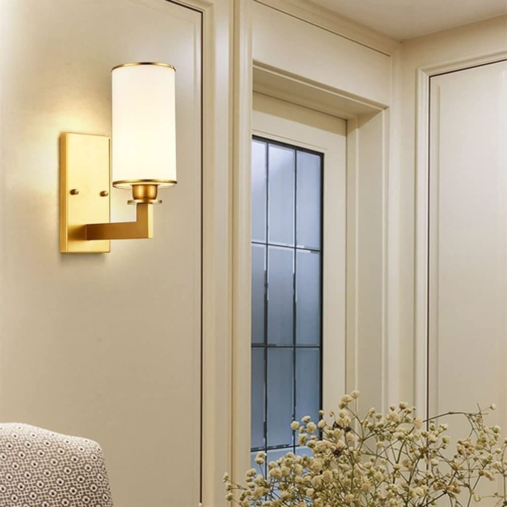 Applique Da Parete Con Interruttore - Lampada E14 Per Interni, Vetro Opalo, Per Camera E Corridoio - Foto 2