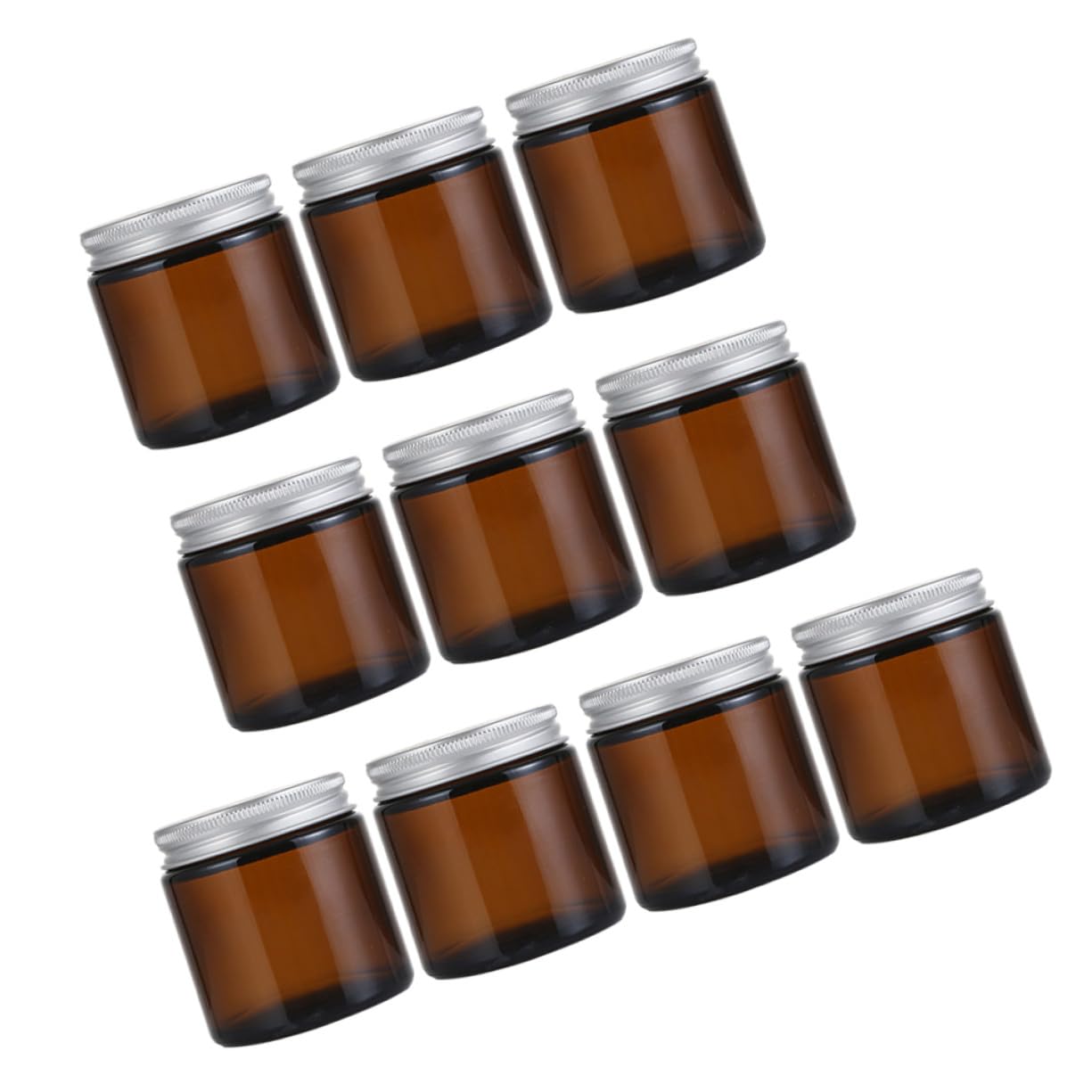 Pot à bougie parfumée en verre marron 100 ml avec couvercle en lot de 10