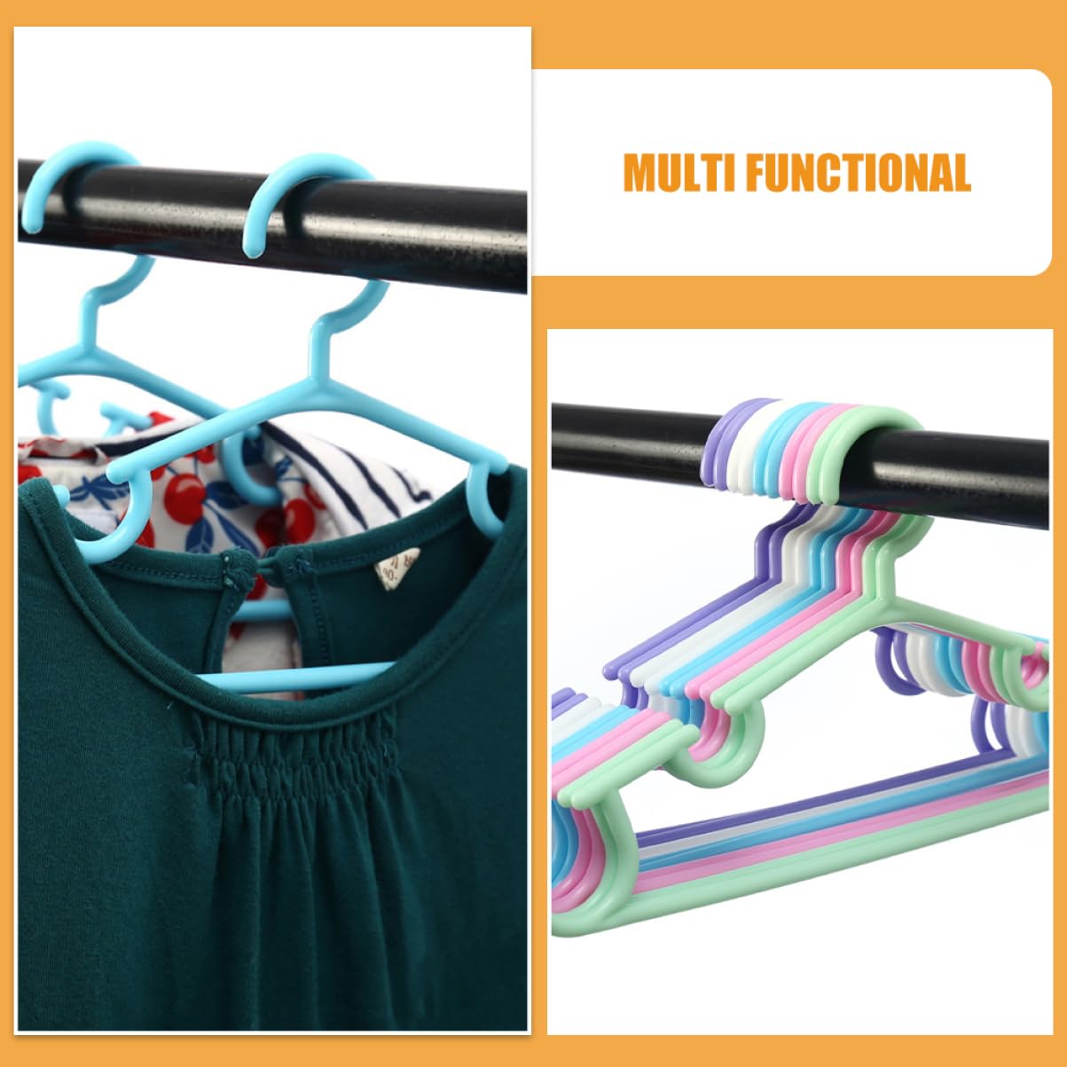 Alipis Perchas Infantiles de Plástico para Ñiño y Niño, 50 Piezas, Resistentes y Estables, Ideales para Armario, Dormitorio y Guardería