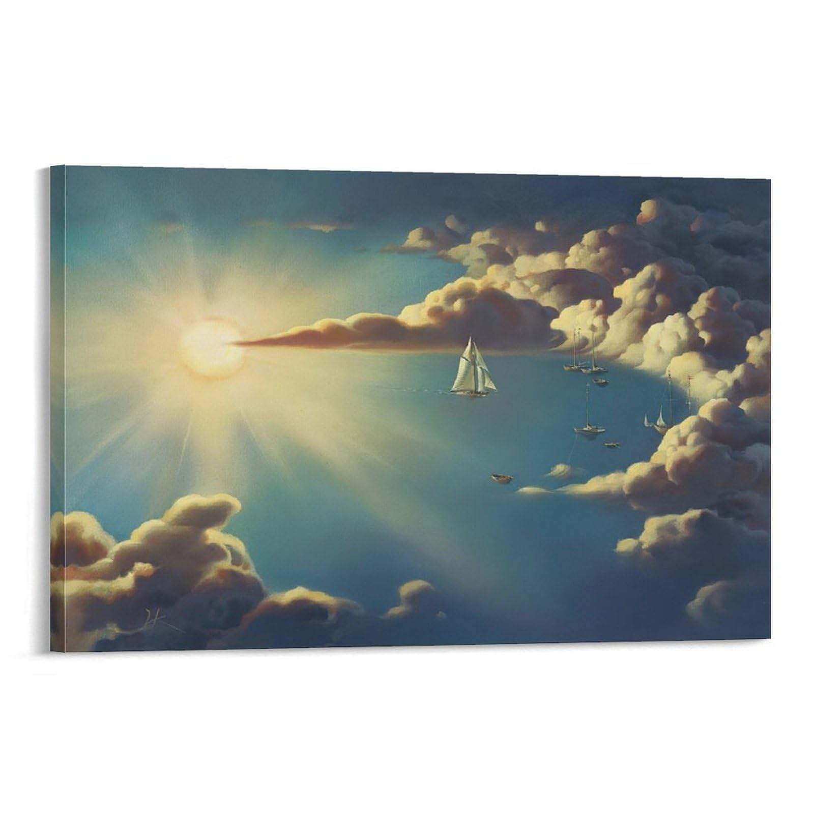 GAJUYL Famous Painting Poster Heaven by Vladimir Kush, Canvas Print Art Poster, Home Decoration Painting; Frame; 24x36inch(60x90cm)