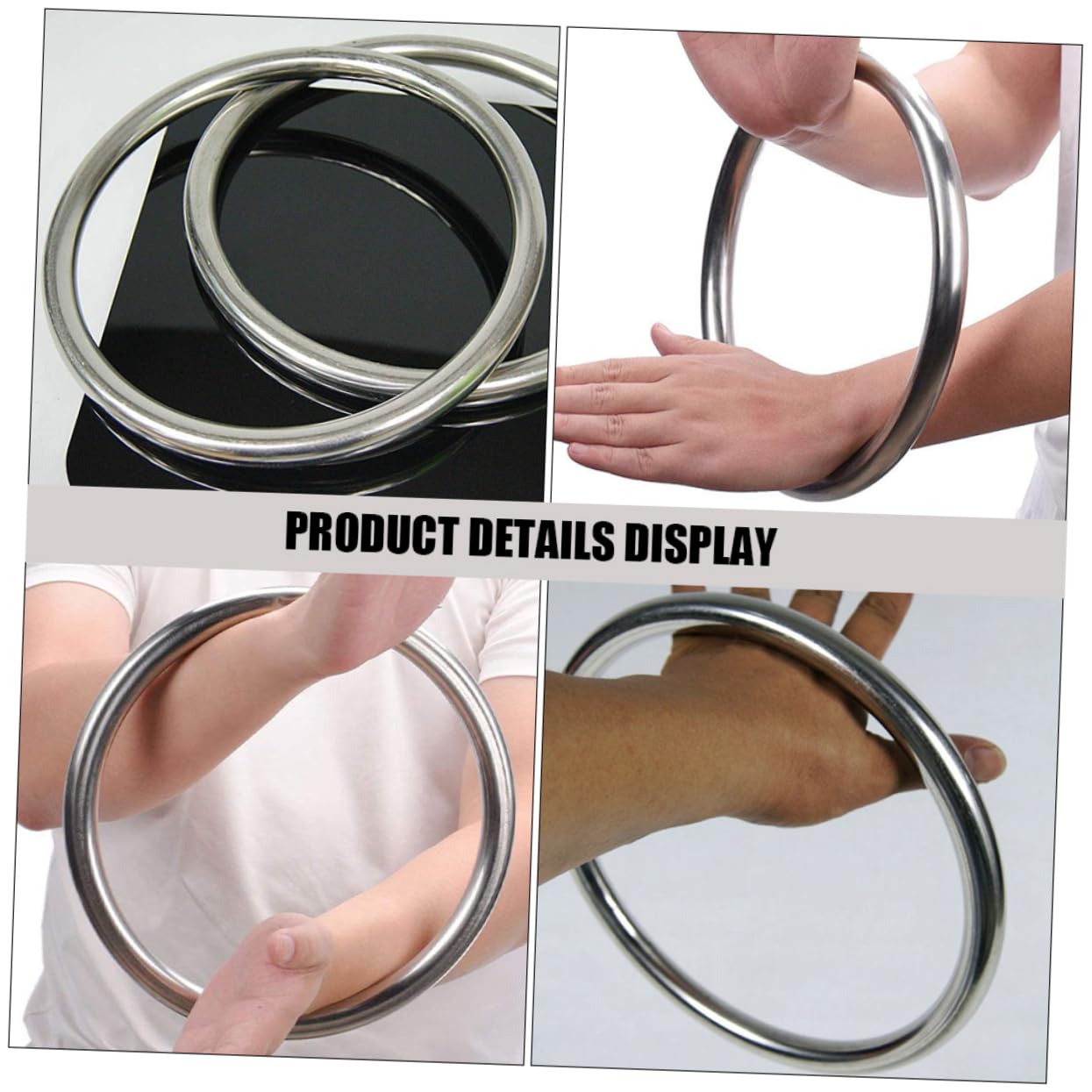 SUPVOX 2 Piezas Anillo de Acero Inoxidable Wing Chun Circulo de Entrenamiento Kung-fu