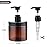 Cosywell Pump Bottle Dispenser Shampoo and Conditioner Dispenser 2 Pack 16.9oz/500ml Wide Mouth Hand Soap Dispenser Refillable Plastic Empty Liquid Container for Lotion Body Wash(Brown)