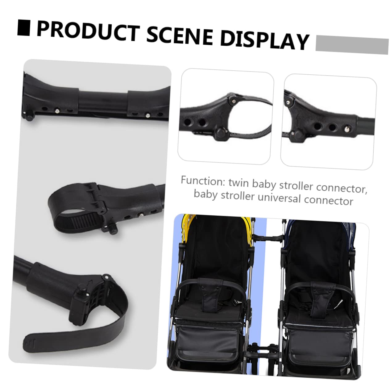 KOMBIUDA 3 piezas accesorios de enchufe para cochecito de bebé en automotor Twin Cochecito Automotriz Conector universal Cochecito Conector Twin Cochecito Conector de Cochecito