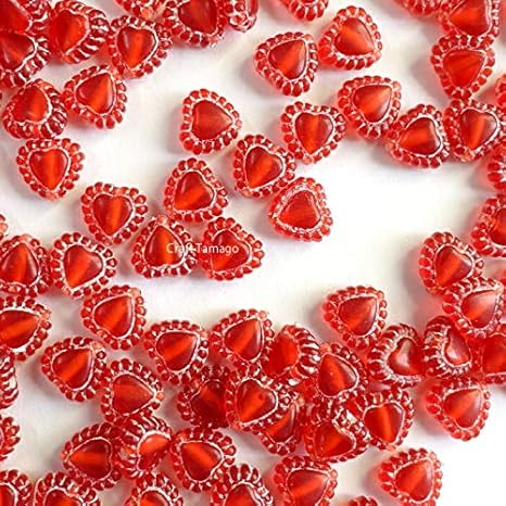 Amazon Craft Tamago 約10g 極小 ハート型 ビーズ 7 8mm 約75粒前後 プラスチック製 ビーズ ストーン 通販