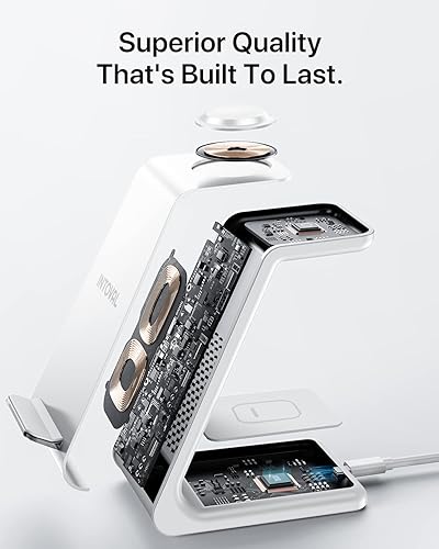 Miniatura 4 de Intoval Estación de carga inalámbrica, cargador 3 en 1 para Apple iPhone/iWatch/Airpods, iPhone 13, 12, 11 (Pro, Pro Max)/XS/XR/XS/X/8 (Plus)