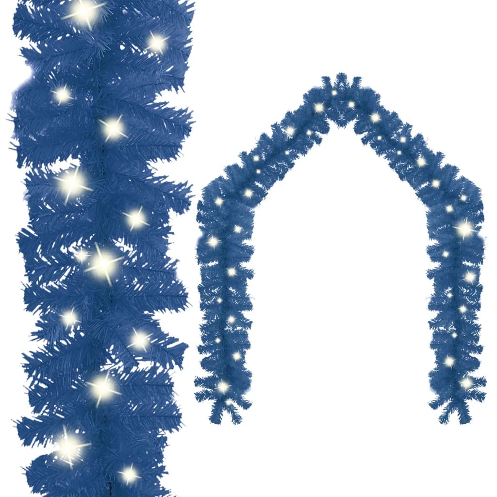 Weihnachtsdekoration Haus Weihnachtsgirlande mit 300 LEDs 20m Blau PVC Niedriger Energieverbrauch Weihnachtsdekoration für Treppengeländer Fenster Wand Tür Decke