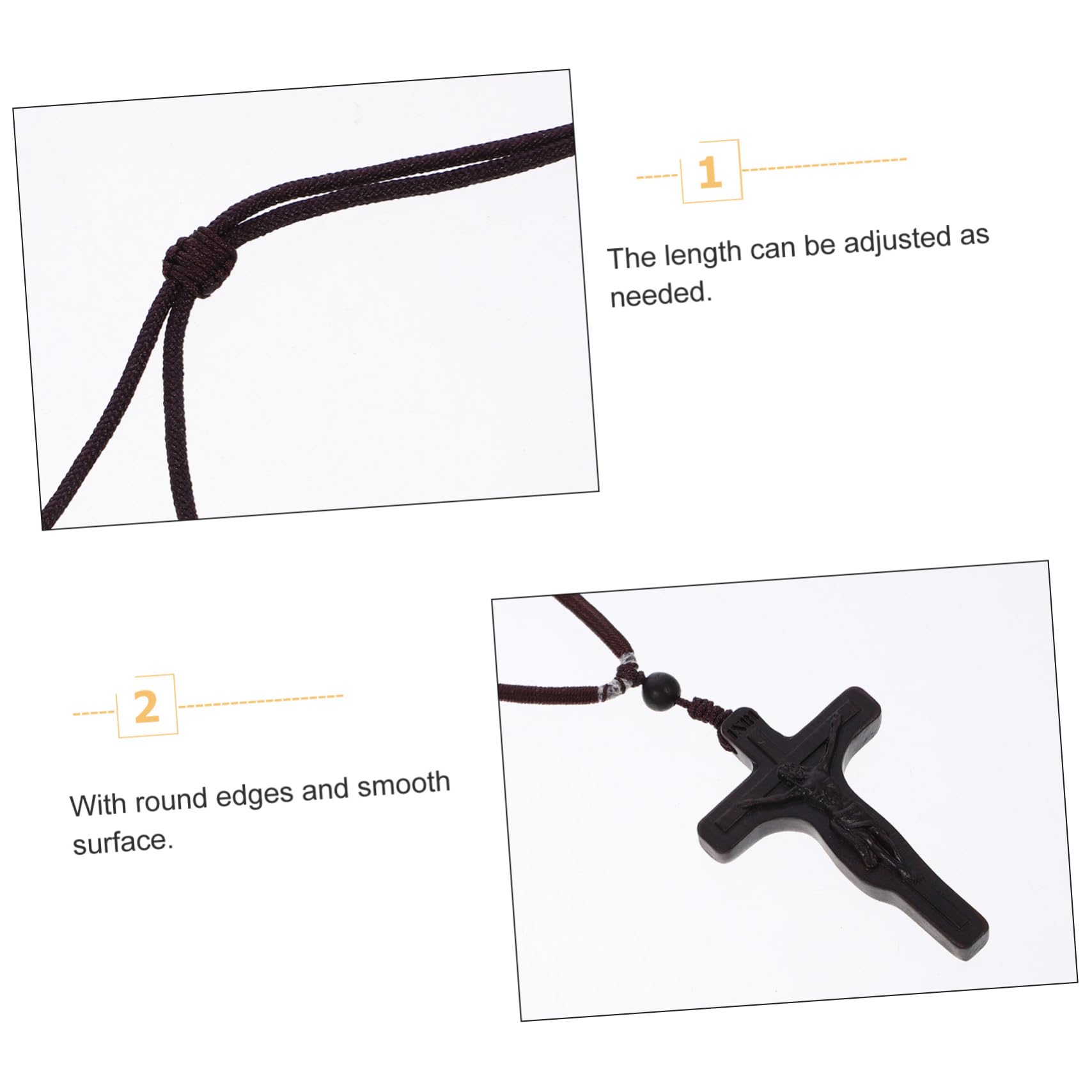 Alipis 4piezas Collar Colgante De Cruz De Madera Tallada Accesorio Religioso Para Hombres y Mujeres Decoración Elegante Para y Uso Diario