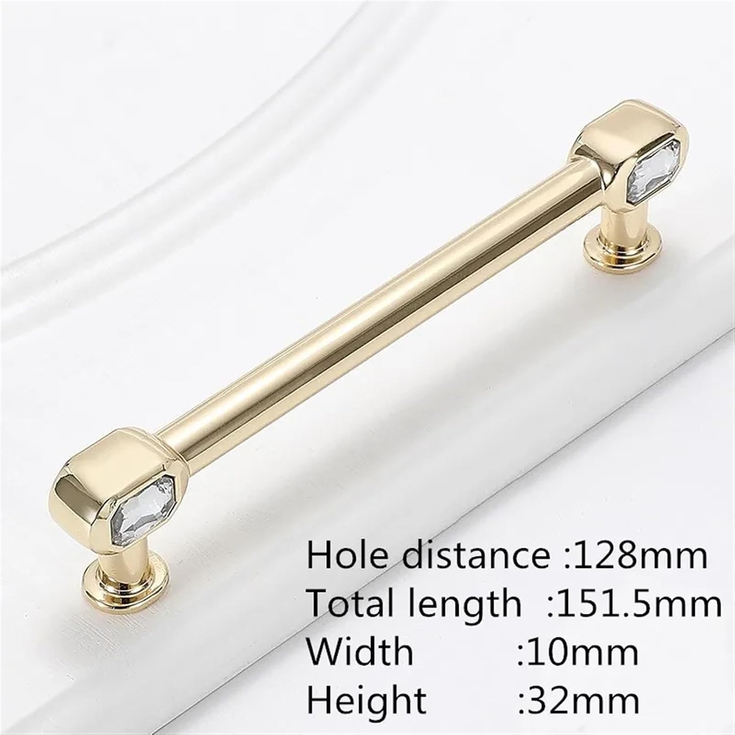 Crystal Kitchen Handles Drawer Knobs Zinc Alloy Gold Wardrobe Dresser Knobs Furniture Handle Hardware 1Pcs (Color : 128)