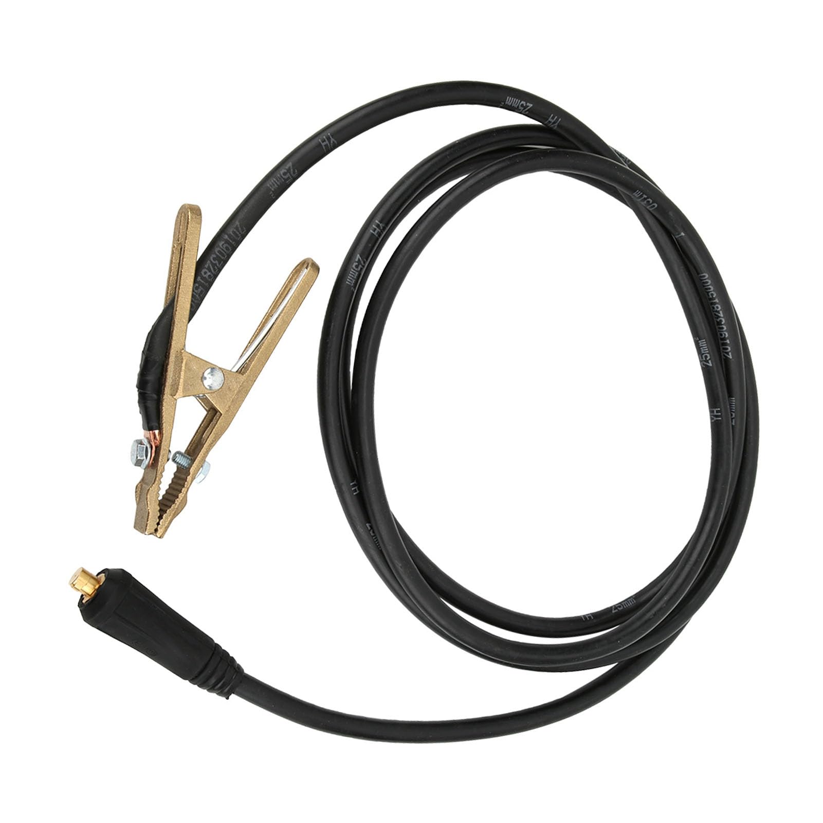 Morsetto Massa, Pinza di Terra e Connettore in Ottone da 260 A con Cavo da 3 m 25 mm² Compatibile con Saldatrici TIG MMA ARC per Collegamento Sicuro durante la Saldatura