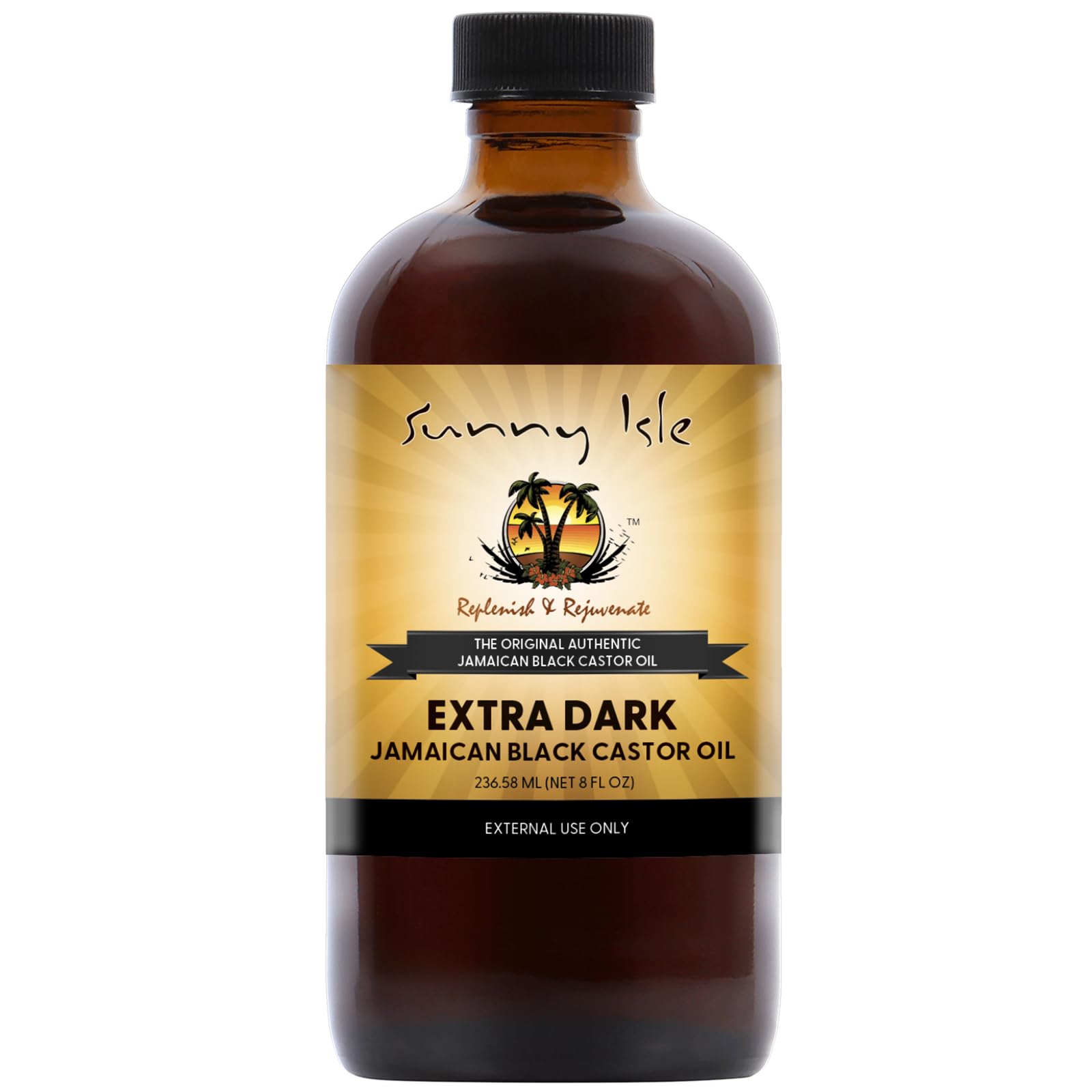 Sunny Isle Jamaican Black Extra Dark Castor Oil 8oz | 100% Natural, Moisturizing for Hair, Scalp and Skin