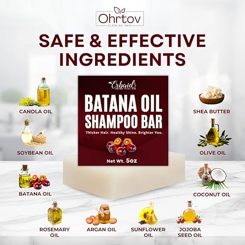 Miniatura 6 de Batana Shampoo  Barra de jabón de aceite de batana natural para el crecimiento del cabello, adelgazamiento y pérdida de cabello  Champú espesante,