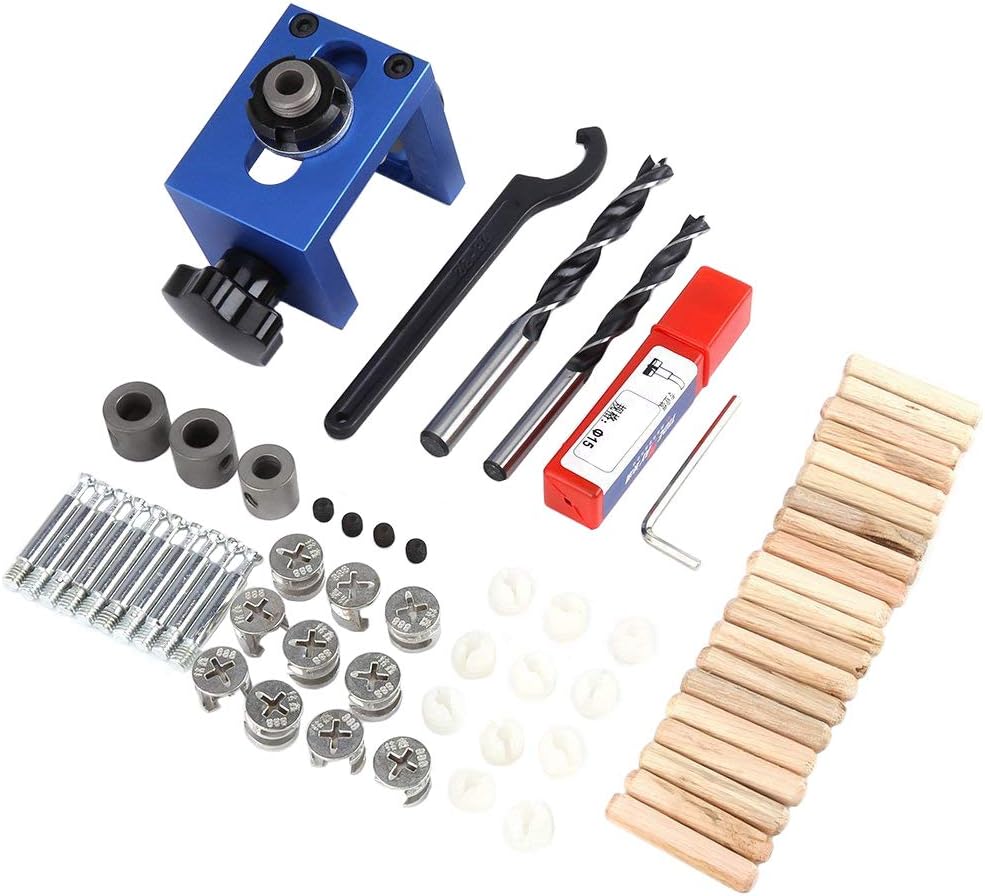 Aluminum Alloy Drilling Locator Tool Kit Pocket Hole Jig Kit System for Woodworking