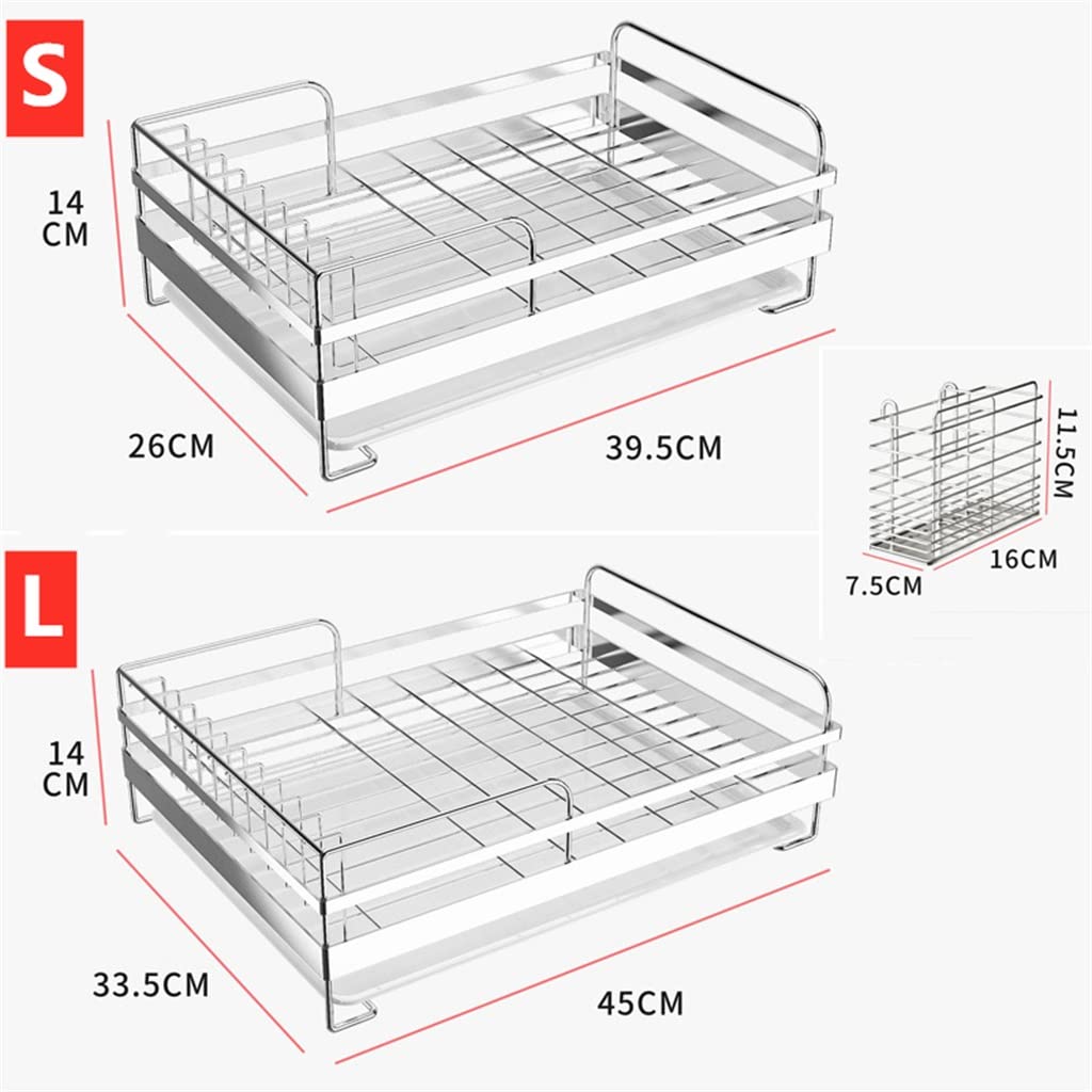 Estante para Secar Platos, Organizador de Cocina, Soporte de Drenaje, Estante de Almacenamiento, Fregadero, Escurridor, Cubiertos, Accesorios, Herramientas/Estante con Folk Bo*