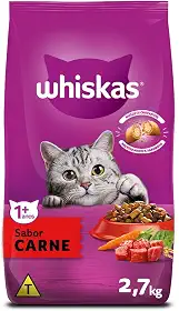 WHISKAS Ração Carne Gatos Adultos 2,7 kg