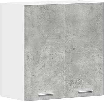 vidaXL Hangkast Keukenkast Opbergkast Kast Keuken Opslagkast Hangkasten Kastje Opbergkasten Meubel Opbergmeubel Spaanplaat Betongrijs