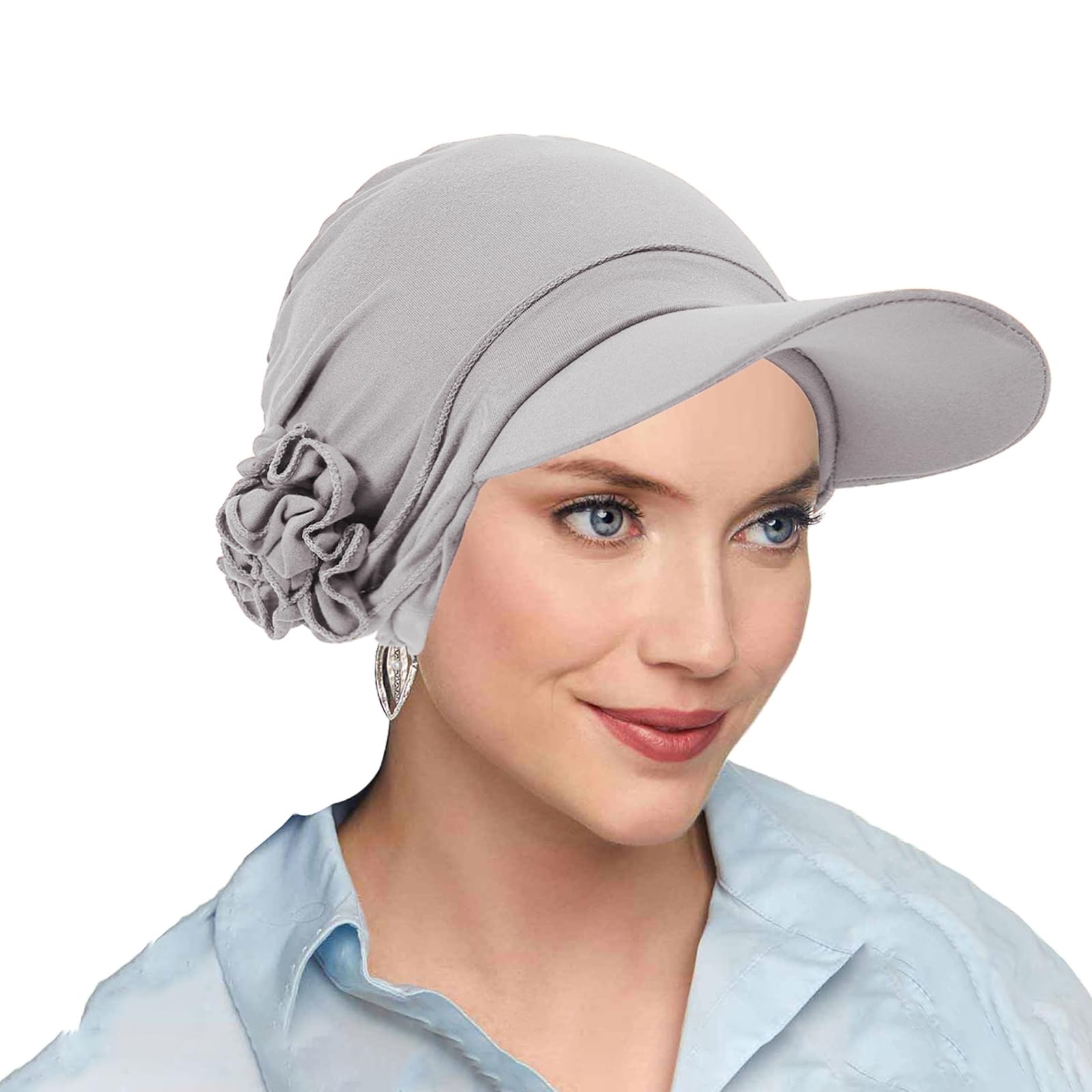 AIDIER Damen Weiche Chemo Kopfbedeckung mit Blume Sommer Son