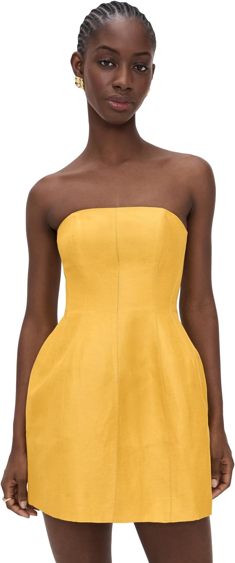 - Women's Baret Strapless Mini Dress
