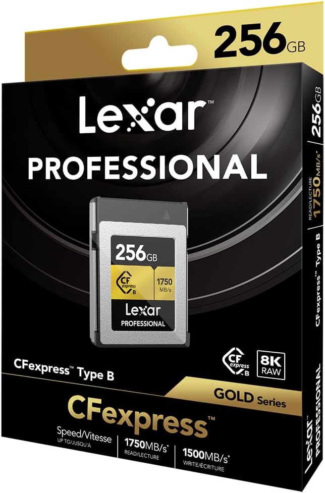 Lexar 256GB Professional CFexpress Type B Memory Card GOLD Series, Up To 1750MB/s Read, Raw 8K Video Recording, Supports PCIe 3.0 and NVMe (LCXEXPR256G-RNENG) - Image 4
