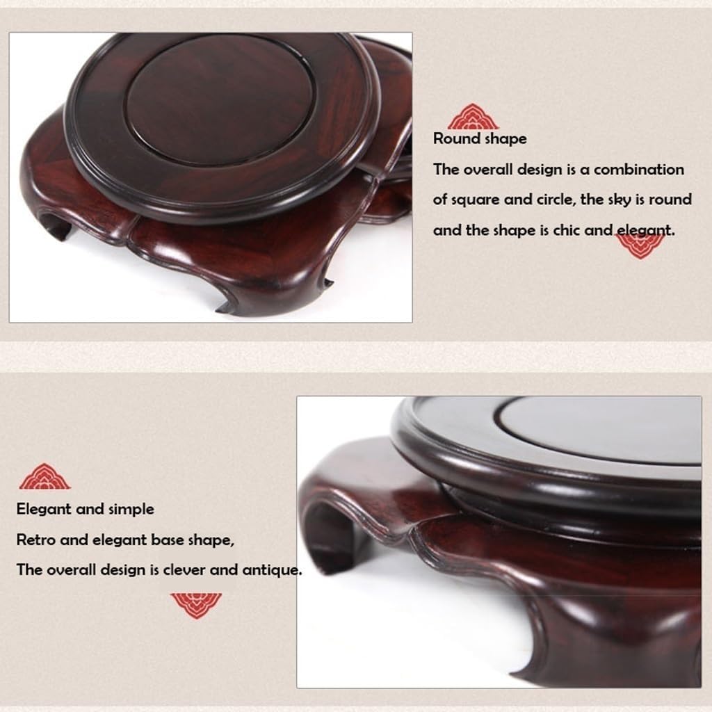 MIROOOO スタチューベース 花瓶スタンド ラウンド 木製ディスプレイベース 小型ティーポットベース 木製盆栽ベース 花瓶 奇妙