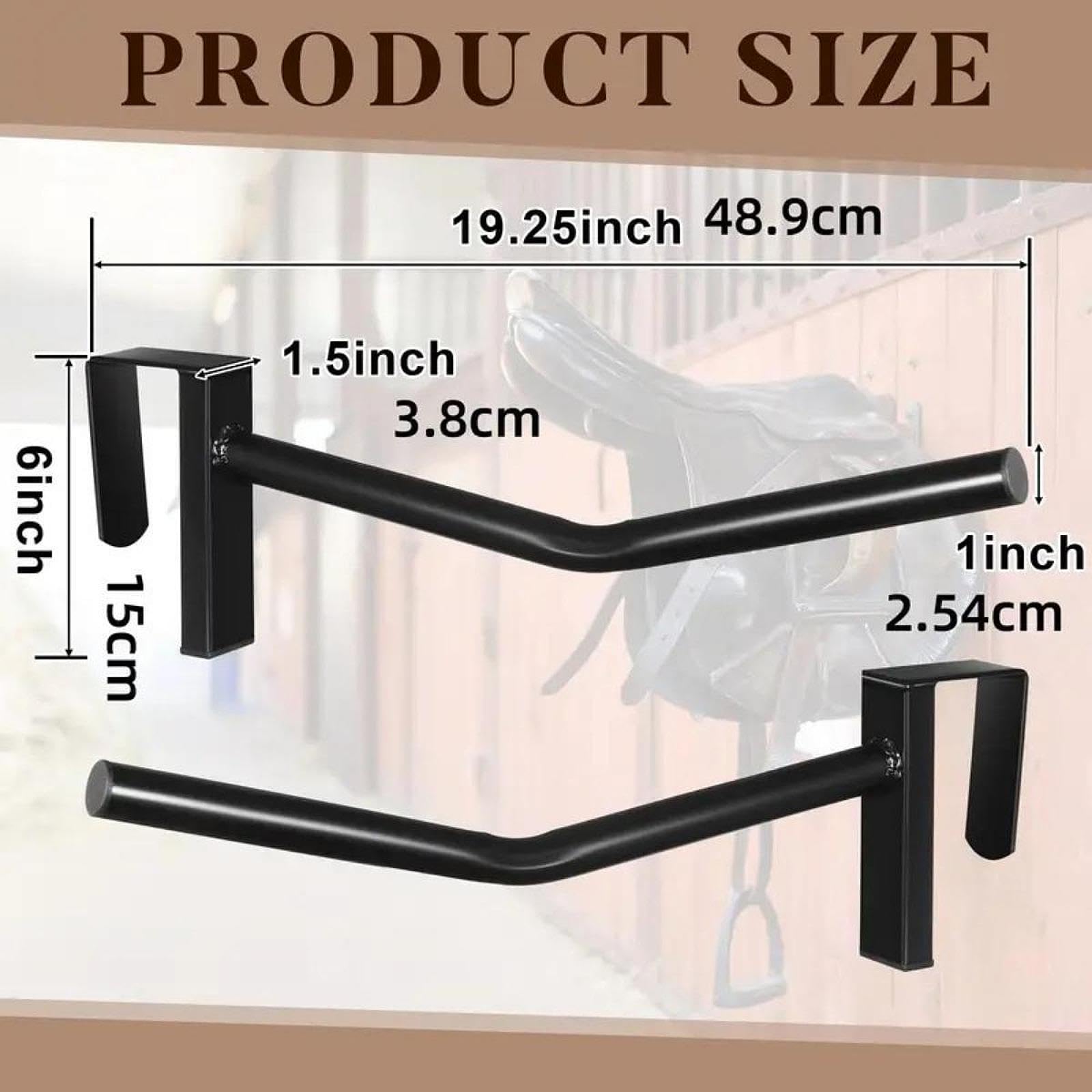 LOVIVER Support de Selle Portable pour Couverture de Cheval, Support Suspendu pour Écurie Équestre, Présentoir Noir à Suspendre aux Murs ou aux Portes des Stalles, Usage Ferme/Compétition/Voyage