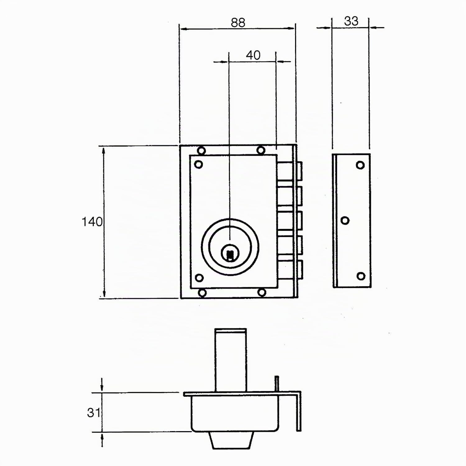 Jis M13185 - Cerradura seguridad cgs sanson 5239- derecha pintada