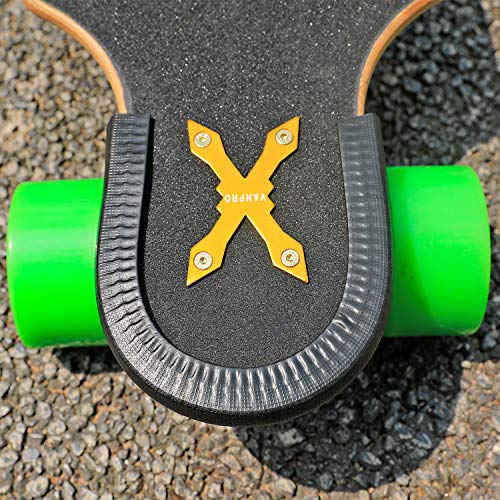 Vanpro Skateboard Longboard Deck Protective Gaskets Aluminum Alloy Anti Sinking Hardware (Gold Outer Four Holes Sharp) #TOP4