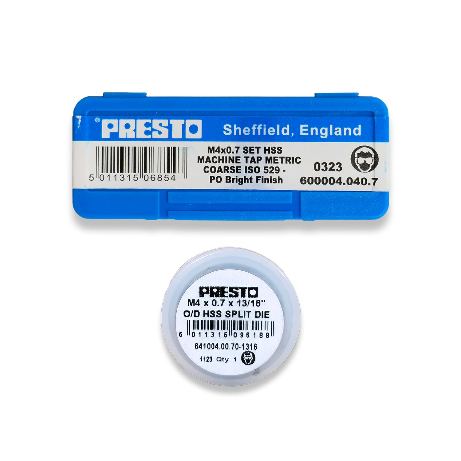Rdgtools Presto M4 X 0.7 Hss Metric Hand Tap Set (Pack Of 3) 600004.040.7 & M4 X 0.7 Hss Split Die 641004.00.70-1316 From