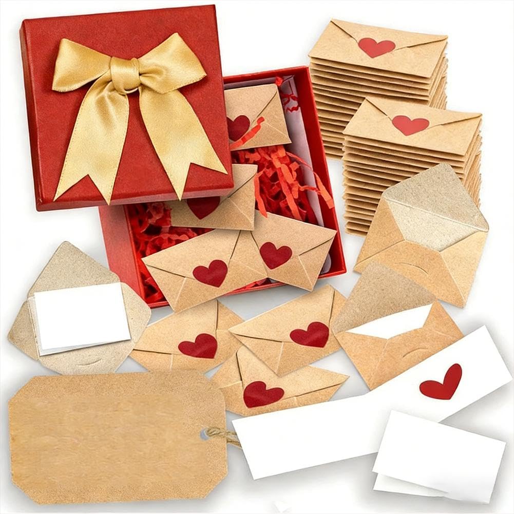 30Pack Mini Love Notes Box,Blank Note Cards and Envelopes,Blank Note Cards Set in Gift Box,DIY Valentine Card and I Love You Notes,Valentines Day Gifts For Boyfriend Girlfriend Husband Wife