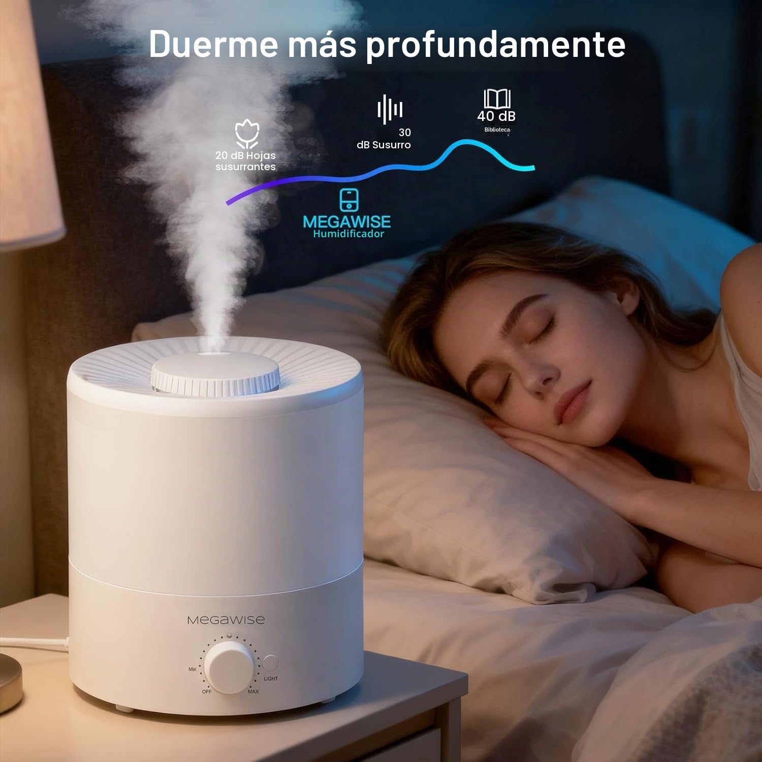 H1-XIT - Paquete de 2 humidificadores de niebla fría de 2 L, recarga superior, salida de niebla nana, sin fugas, para bebé, dormitorio, sala de estar