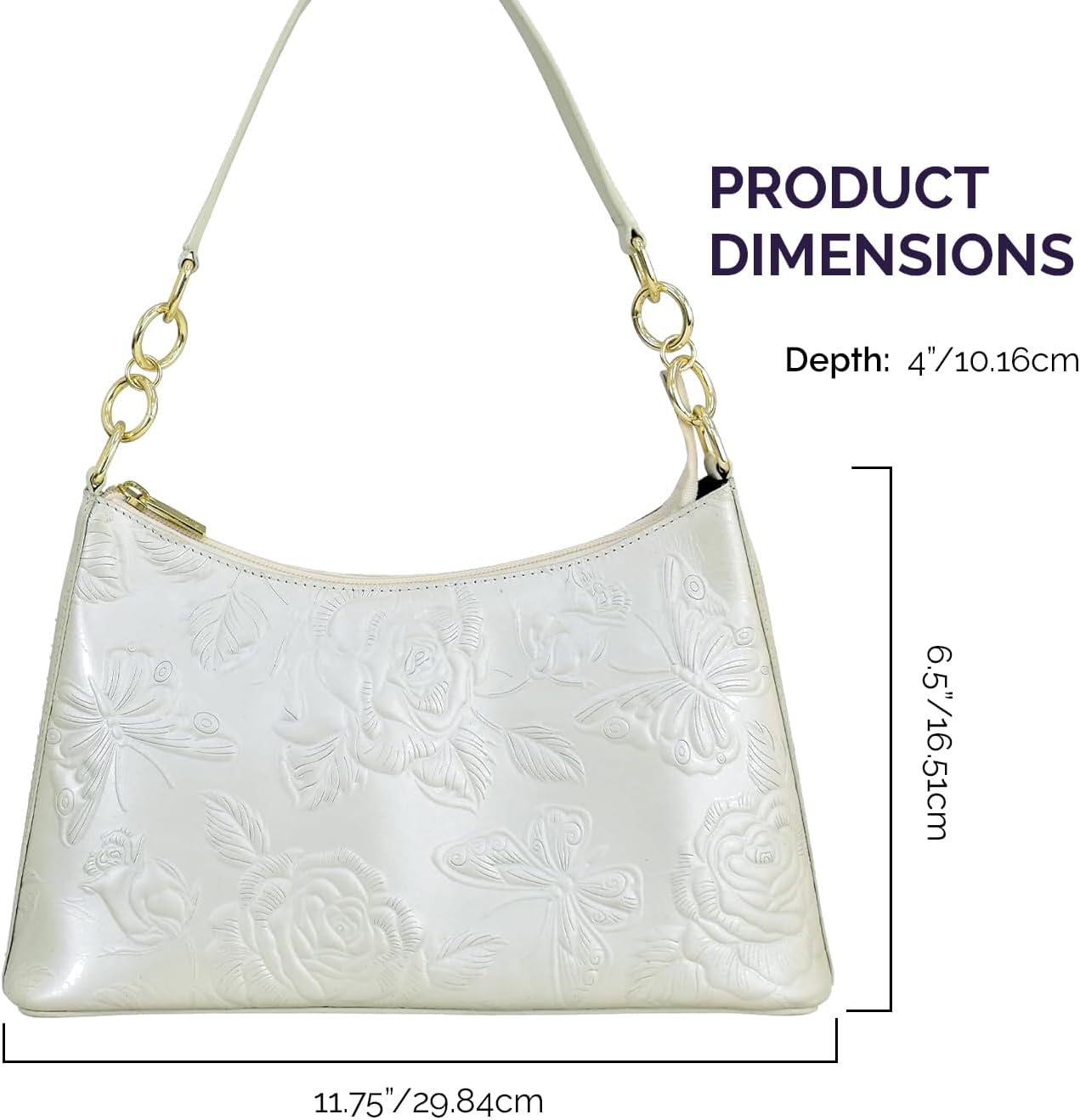 Anuschka Women's Original Hand-Painted Genuine Leather Hobo with Chain Strap