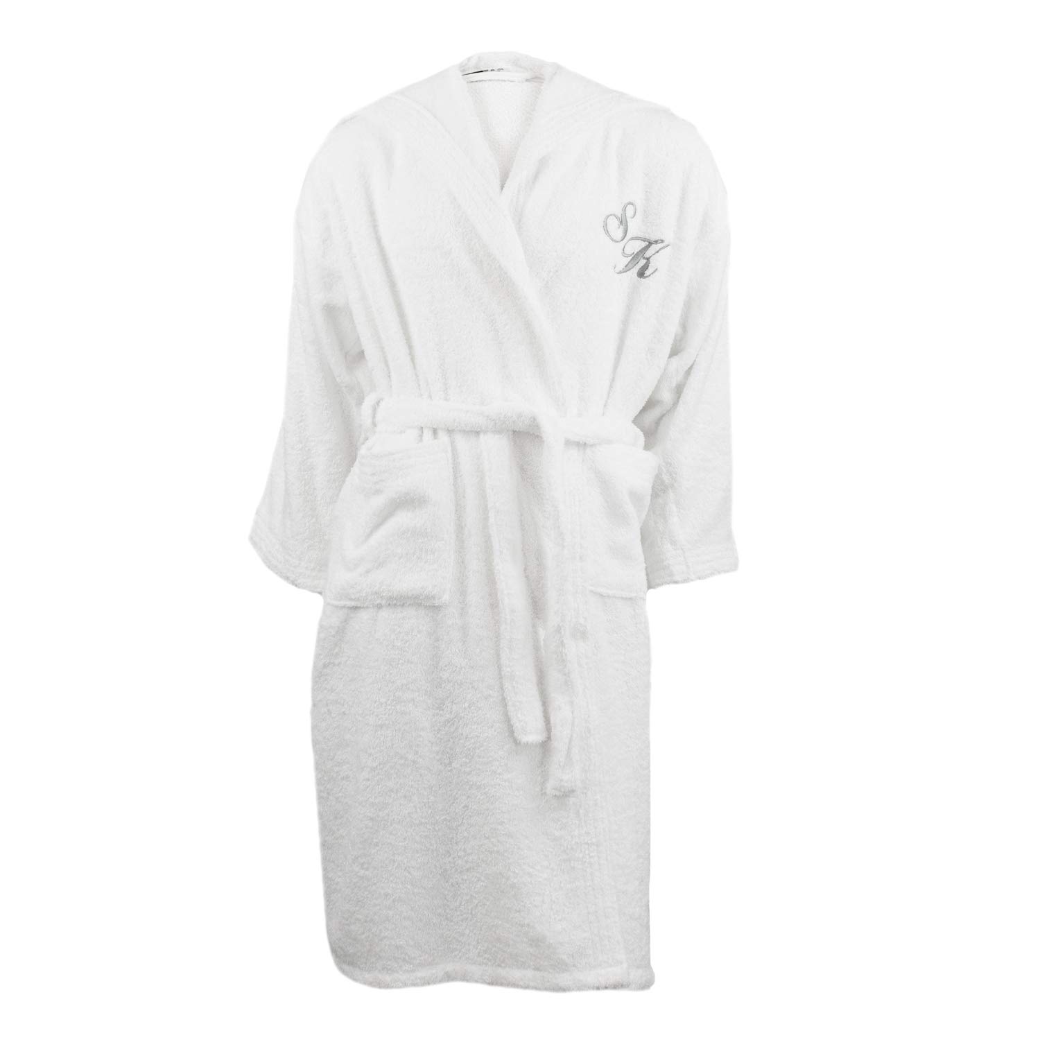 BGEUROPE Albornoz unisex con capucha de rizo blanco