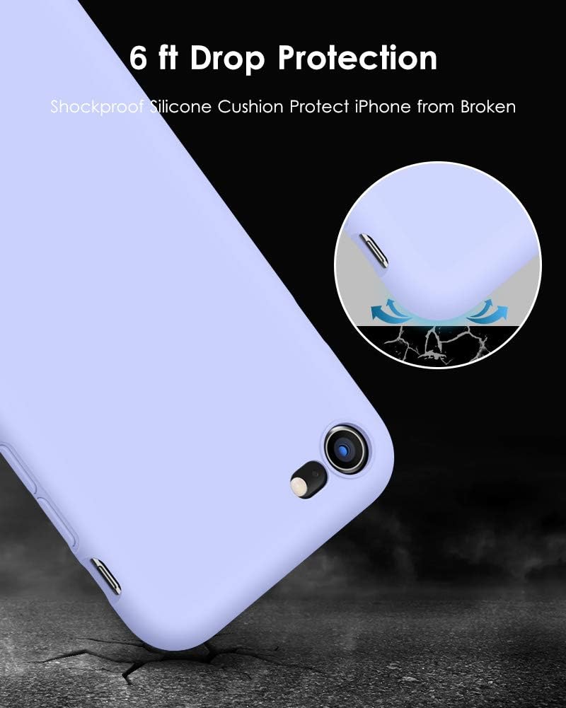 DTTO for iPhone SE Case 2020/2022, iPhone 7 8 Silicone Phone Case, [Romance Series] Shockproof Phone Case with Honeycomb Grid Cushion for Apple iPhone 7/8/SE 2020/2022, 4.7 inch, Purple