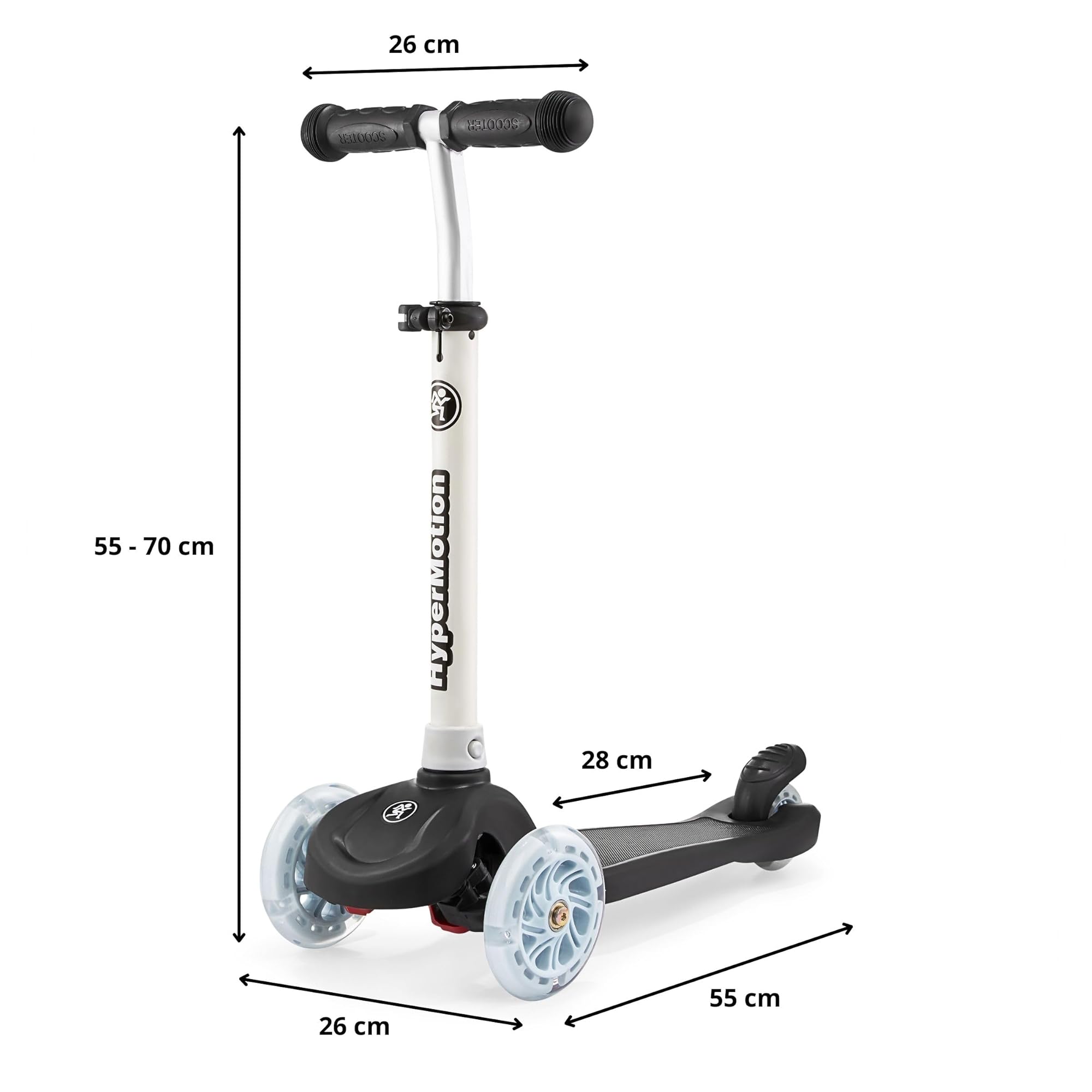 HyperMotion Kinder Dreirad Scooter 3-8 Jahre, TRINGO Balance-Scooter, Rutschfester Podest, Verstellbarer Scooter für Mädchen, Jungen 3+, Max. Belastung 50 kg