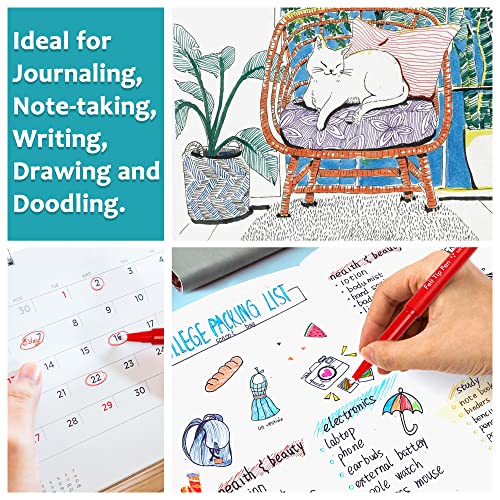 Lelix 30 Colors Felt Tip Pens, Medium Point Assorted Markers Pens For Journaling, Writing, Note Taking, Planner Coloring, Perfect For Art Office And School Supplies #TOP4