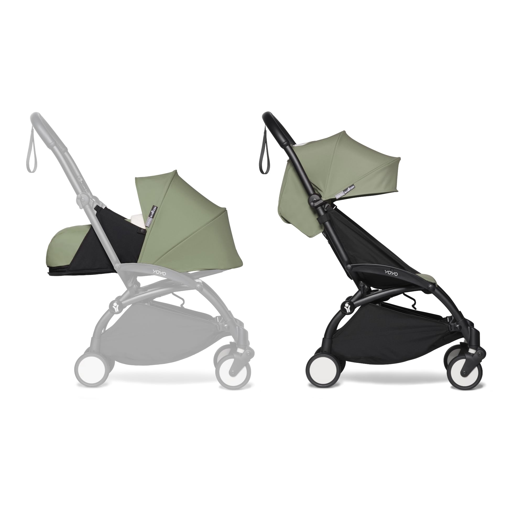 BABYZEN YOYO2 Complete Baby Stroller - Includes Olive 0+ Newborn Pack, Black Frame & Olive 6+ Color Pack - Suitable for Children Up to 22 kg