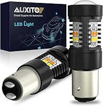 AUXITO 1157 Switchback LED Turn Signal Light Bulbs 2057 2357 7528 BAY15D P21/5W White/Amber Dual Color 3030SMD Chipsets with Projector for Turn Signal Blinker Parking Daytime Running Lights