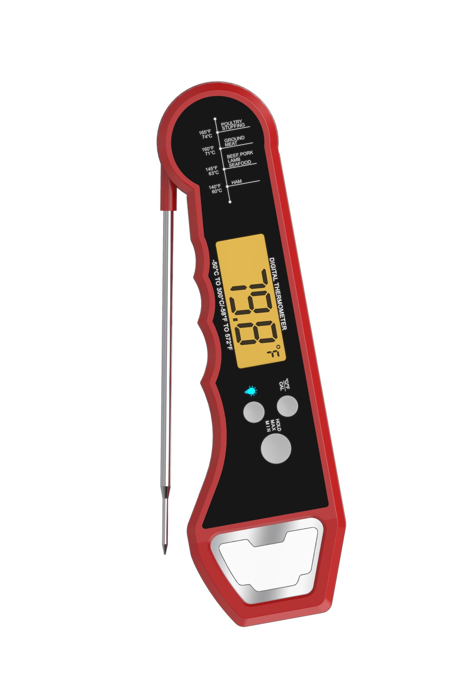 Meat Thermometer Digital, Instant Read Meat Thermometer for Cooking and Grilling, Waterproof Food Thermometer for Kitchen and Outside, BBQ, Turkey, Candy, Beef