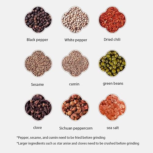 Miniatura 7 de OUSIKA Pepper Mill Pepper Grinder Salt Mill Salt And Pepper Grinder,Salt And Pepper Shakers For Professional Chef,Ceramic Blades And Adjustable