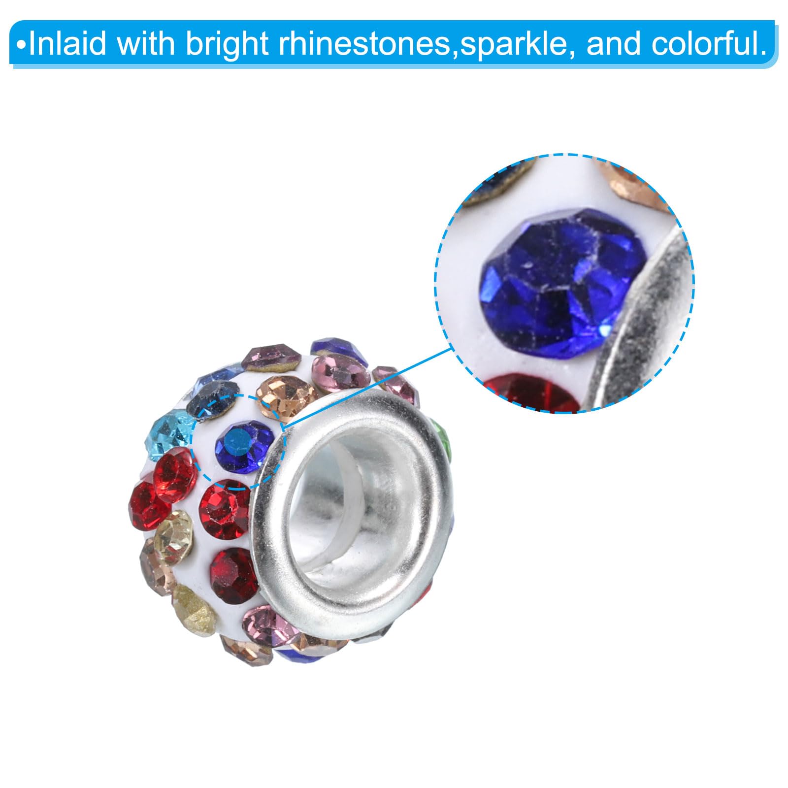 PATIKIL 12mm Rhinestone European Beads - Image 3