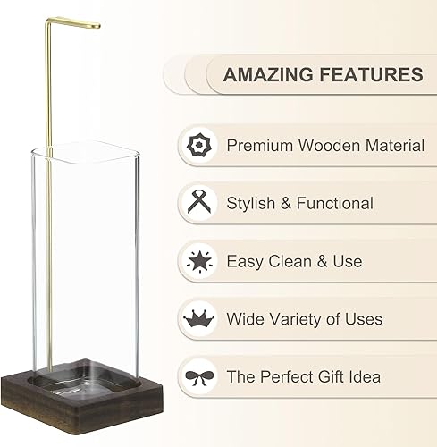 Miniatura 5 de uxcell Soporte para incienso, quemador de incienso moderno con colector de cenizas de vidrio extraíble, soporte para varillas de incienso para