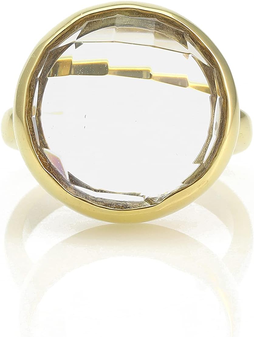 Quartz Ring - Fashion Statement Bezel Ring for Women - Handmade Crystal Ring - Customizable Size Artisan Jewelry with Fancy Box
