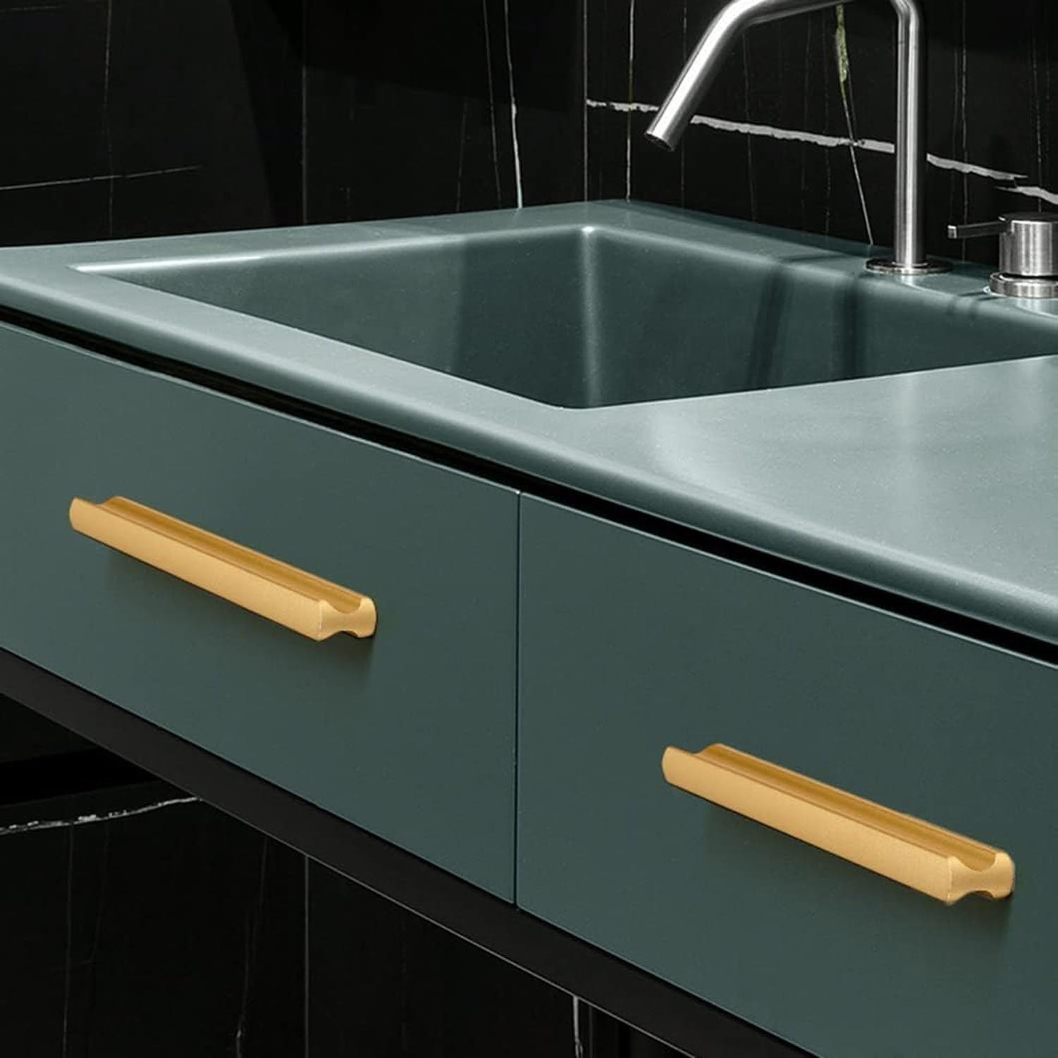 Paire de poignées grises pour meubles de cuisine, tiroirs et portes d'armoires, poignée de placard en alliage d'aluminium, pour salle de bain, chambre, habillag, Length 1000mm, Length 1000mm