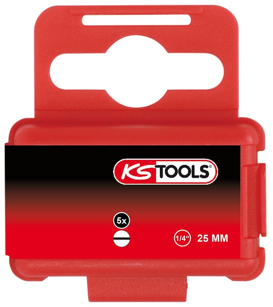 KS TOOLS 911.3306 1/4'' Bit slotted, Screwdriver Accessories, 25mm, 3mm, 5mm, 5pcs