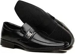 Sapato Casual Social Bico Fino Masculino Confortável com Elástico Resistente