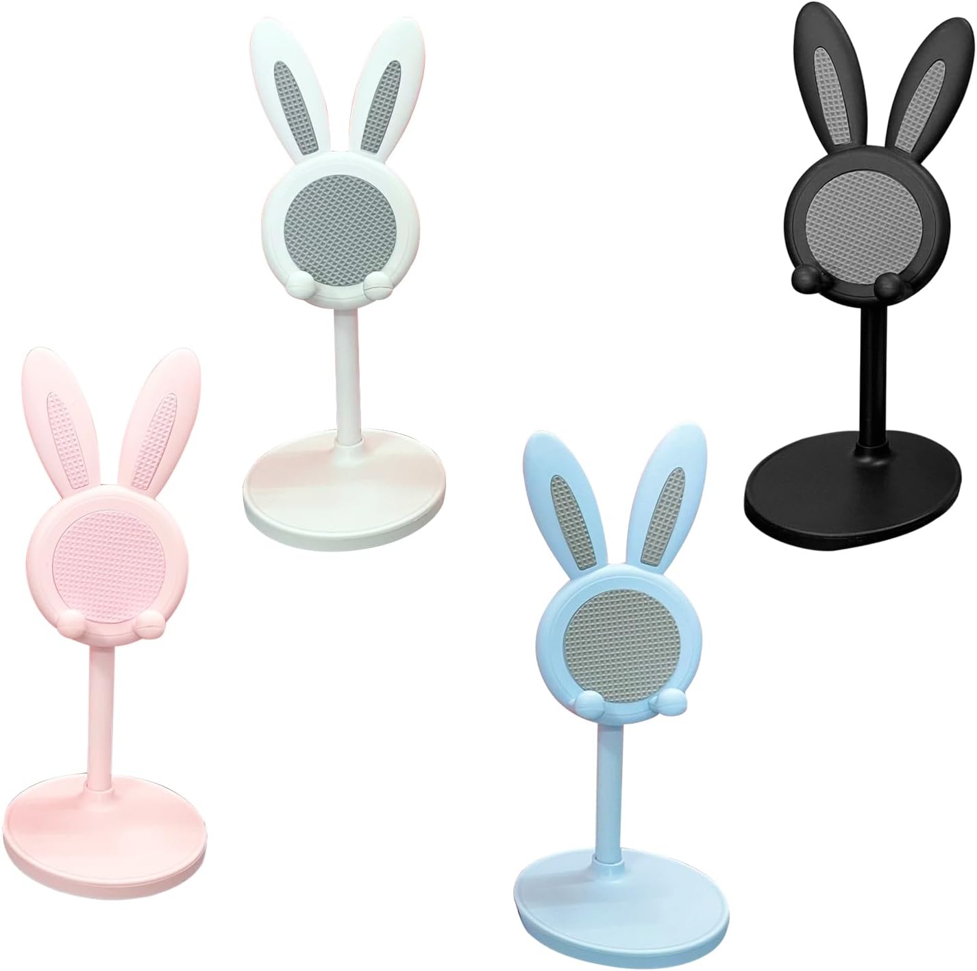 NELSON LT - Phone Holder for Desk - Cute Bunny Cell Phone Stand for Desk - Angle Height Adjustable iPhone Stand Holder Compatible with iPhone, iPad, Kindle, Tablets & All Smartphones (Black)