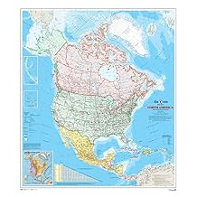 North America Wall Map - Atlas of Canada - 34" x 39" Matte Plastic