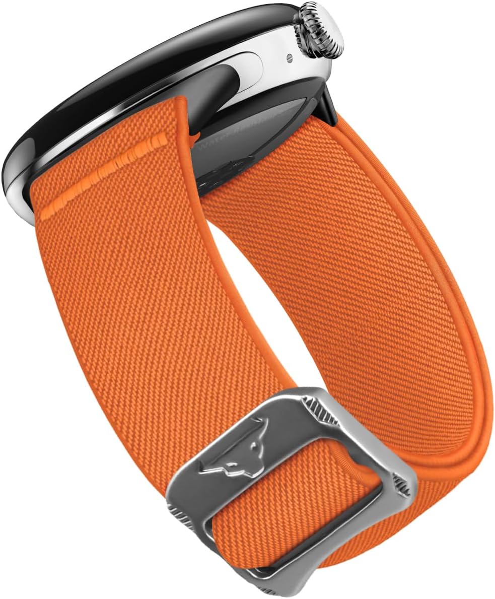 Elastic Band Compatible with Google Pixel Watch 3 45mm 41mm Band/Pixel Watch 2 Band/Google Pixel Watch Band for Men Women - Upgraded Metal Lugs - Breathable Stretchy Nylon Sport Strap for Pixel Watch