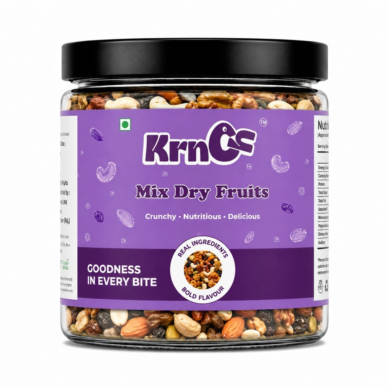KRNCH Mixed Dry Fruits | Wholesome Snack Collection | Trail Mix And Recipe Ingredient | Family Sharing Pack | Everyday Nutrition Choice (250gm)-image-1
