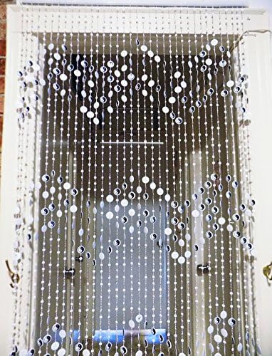 Relaxing Feng Shui Handmade Curtain Ying Yang 6 Feet Fits Standard Doors w/Plastic Hanging Rod Acrylic No Assembly Required Indoor Outdoor